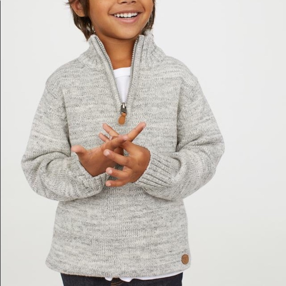 NWOT H&M half-zip fisherman’s sweater, boy 4-6